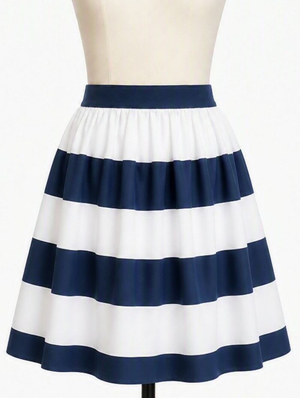 Banana Republic Navy White Striped A Line Cotton Skirt Size 2 Mini Nautical